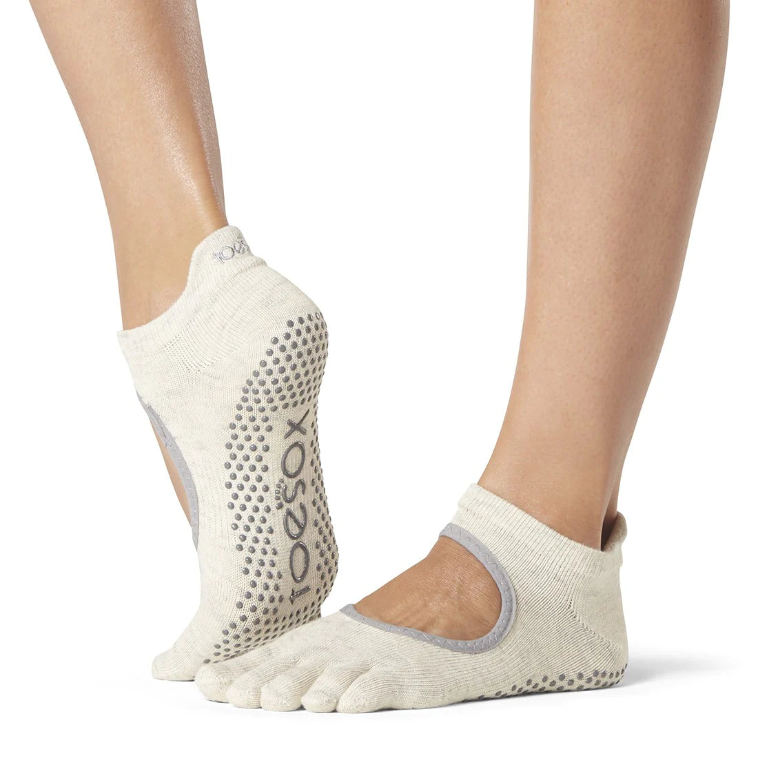 Toesox Full Toe Ballerina Oatmeal